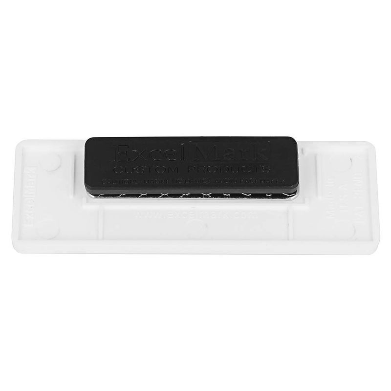 ExcelMark Blank Name Tag/Badge with Magnetic Backing - 1"x 3"(25 Pack - White) - Image 2